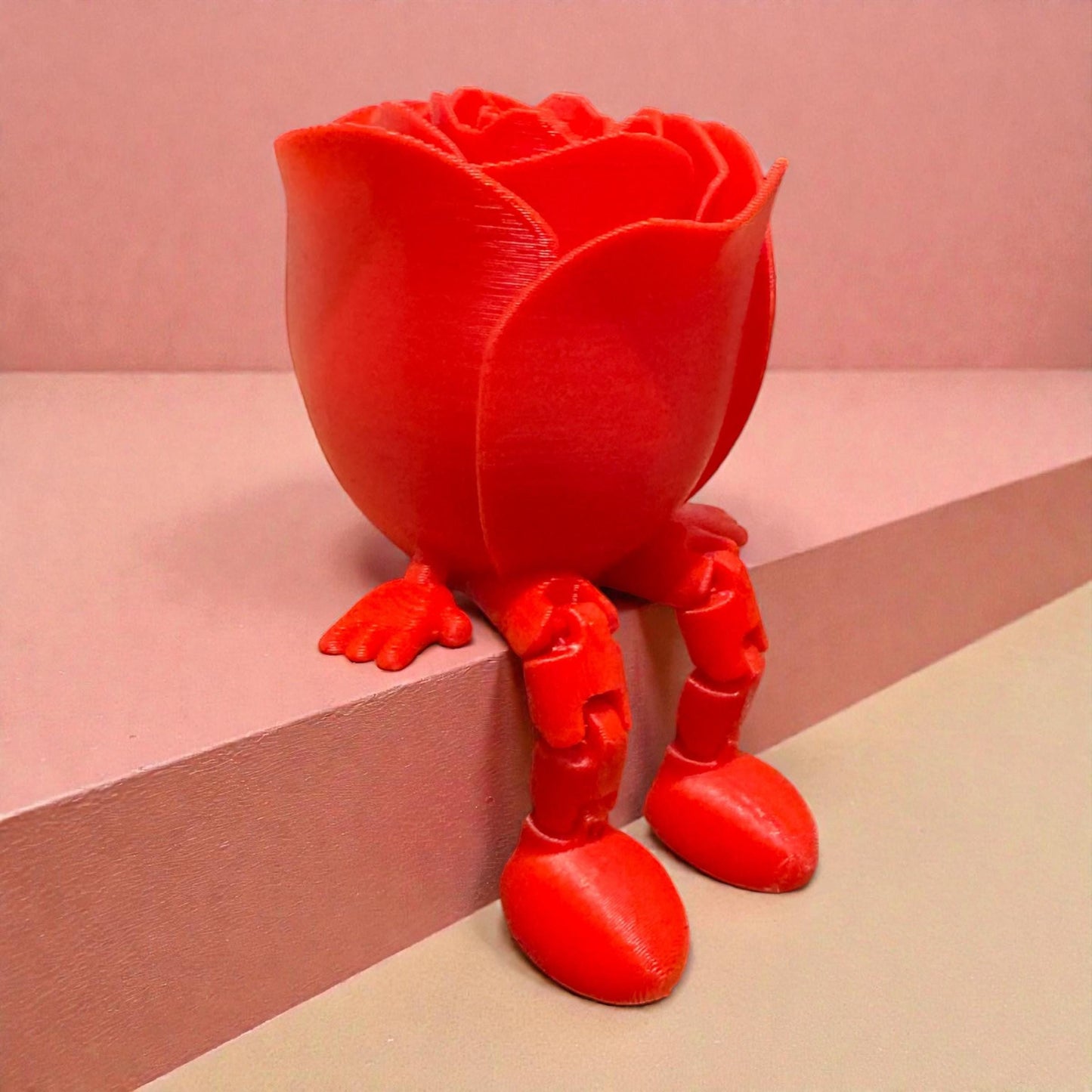 Hart of roos met bungelbenen – 3D-geprinte plankdecoratie