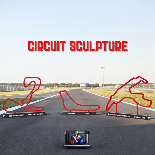 Racecircuit sculptuur op voet – 3D-geprint circuitmodel