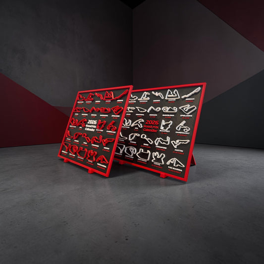 Formule 1 kalender 2026 – 3D-geprinte circuitkalender