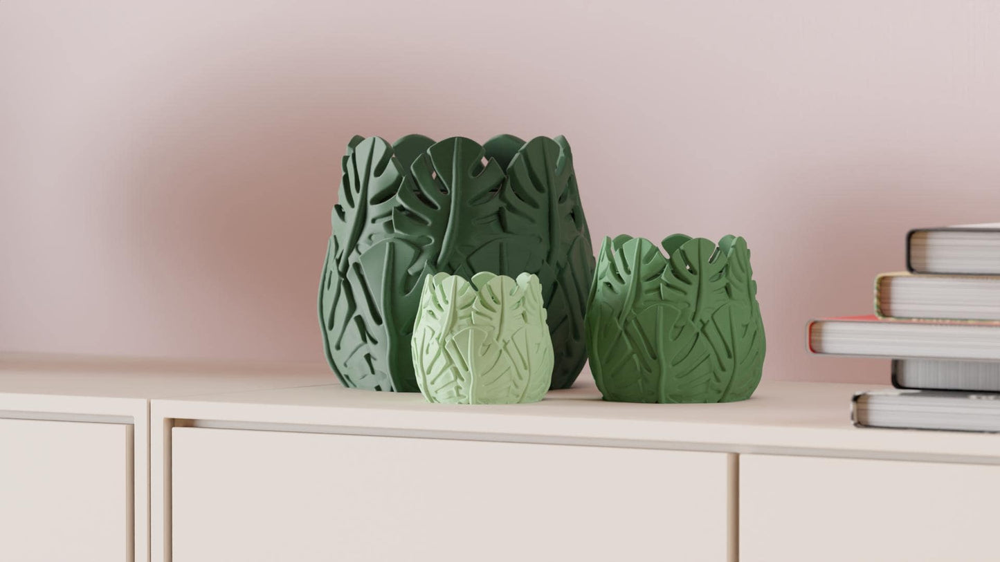 Monstera plantenpot – 3D-geprinte tropische plantenpot