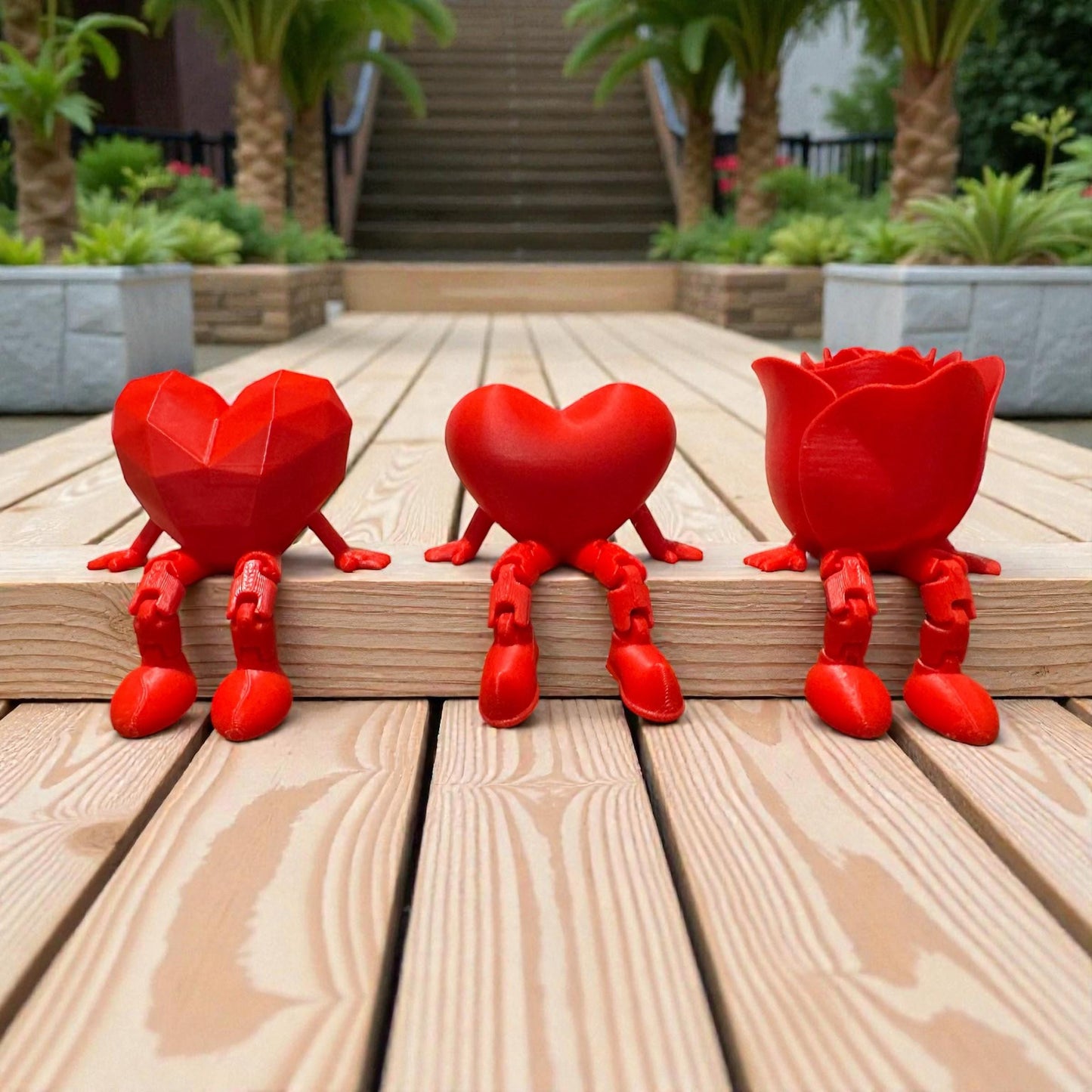 Hart of roos met bungelbenen – 3D-geprinte plankdecoratie