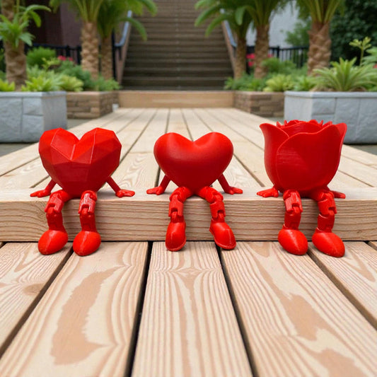 Hart of roos met bungelbenen – 3D-geprinte plankdecoratie