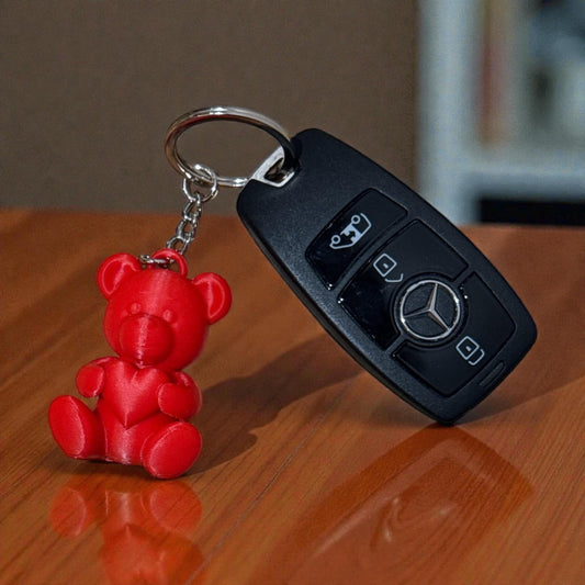 Schattige beren-sleutelhanger met hart – 3D-geprint cadeau